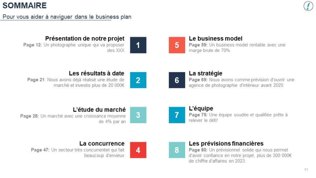 business plan modele photographe