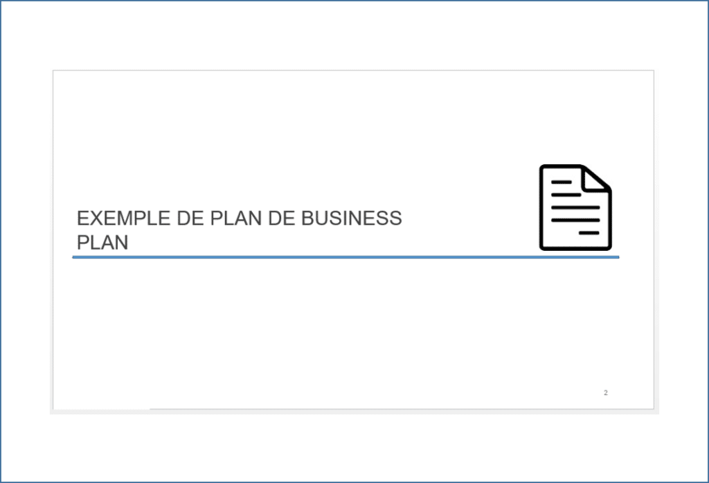 Exemple gratuit de business plan personnalisable
