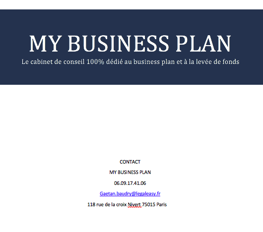 my business plan